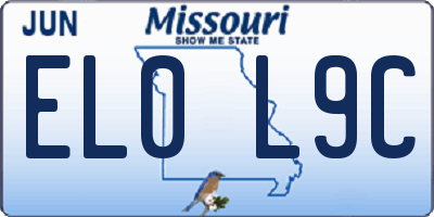 MO license plate EL0L9C