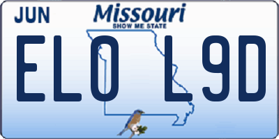 MO license plate EL0L9D