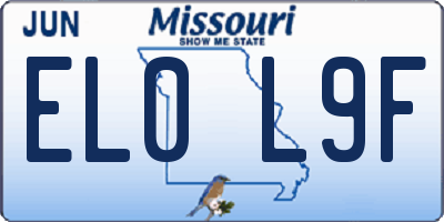MO license plate EL0L9F