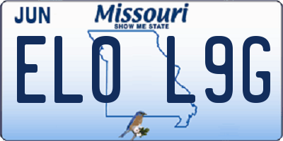 MO license plate EL0L9G