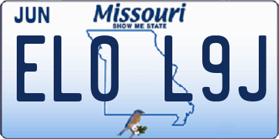MO license plate EL0L9J