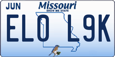MO license plate EL0L9K