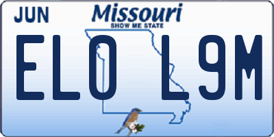 MO license plate EL0L9M