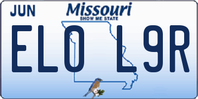 MO license plate EL0L9R