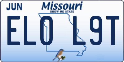 MO license plate EL0L9T
