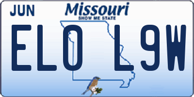 MO license plate EL0L9W