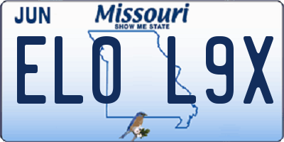 MO license plate EL0L9X