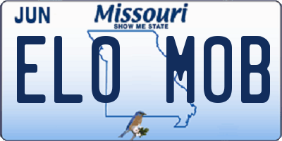 MO license plate EL0M0B