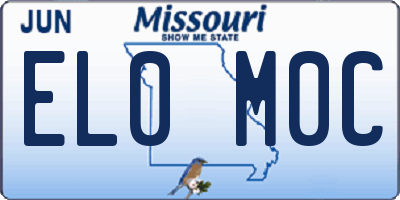 MO license plate EL0M0C