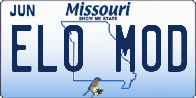 MO license plate EL0M0D