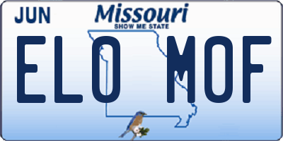 MO license plate EL0M0F