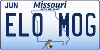 MO license plate EL0M0G