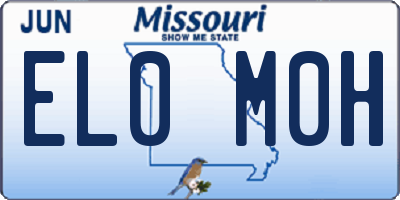 MO license plate EL0M0H