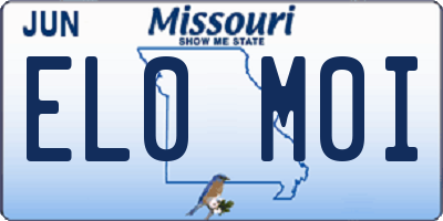 MO license plate EL0M0I