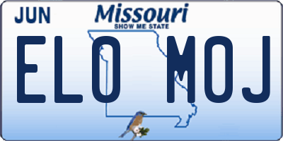 MO license plate EL0M0J