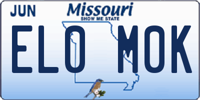 MO license plate EL0M0K
