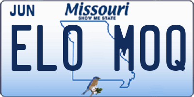 MO license plate EL0M0Q