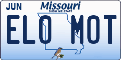 MO license plate EL0M0T