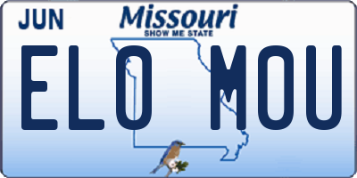MO license plate EL0M0U