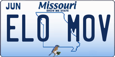 MO license plate EL0M0V
