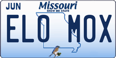 MO license plate EL0M0X