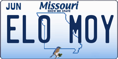 MO license plate EL0M0Y