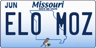 MO license plate EL0M0Z
