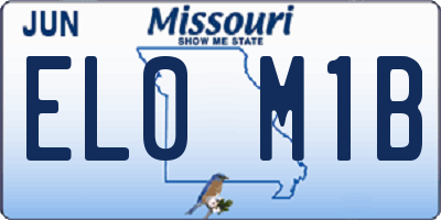 MO license plate EL0M1B