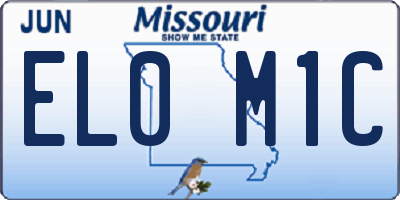 MO license plate EL0M1C