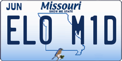 MO license plate EL0M1D
