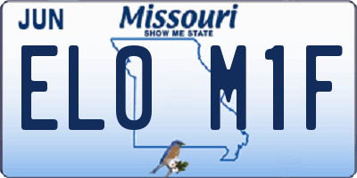 MO license plate EL0M1F