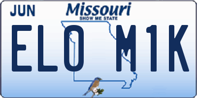 MO license plate EL0M1K