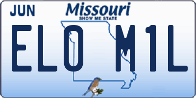 MO license plate EL0M1L