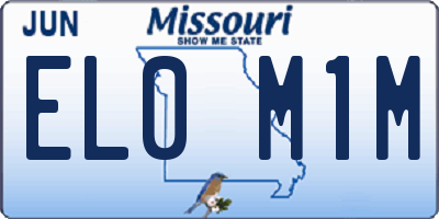 MO license plate EL0M1M