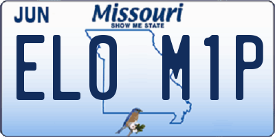 MO license plate EL0M1P