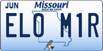 MO license plate EL0M1R