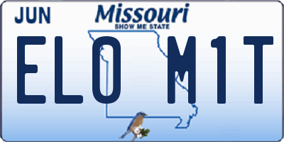 MO license plate EL0M1T