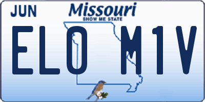 MO license plate EL0M1V