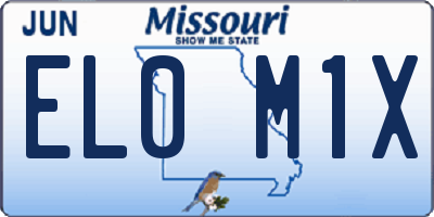 MO license plate EL0M1X