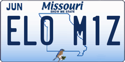 MO license plate EL0M1Z