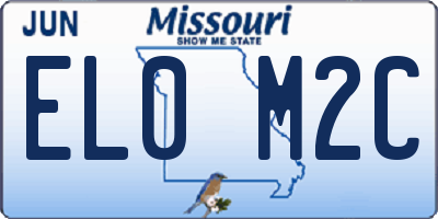 MO license plate EL0M2C