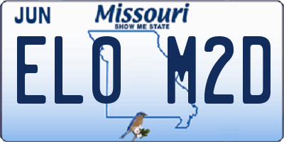 MO license plate EL0M2D
