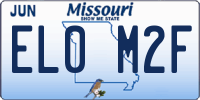 MO license plate EL0M2F