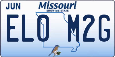 MO license plate EL0M2G