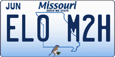 MO license plate EL0M2H