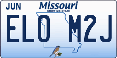 MO license plate EL0M2J