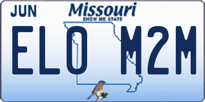 MO license plate EL0M2M