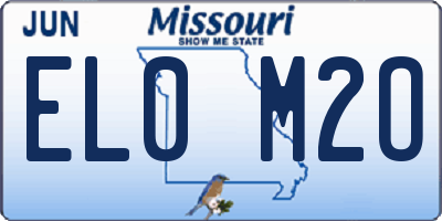 MO license plate EL0M2O