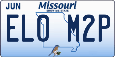 MO license plate EL0M2P