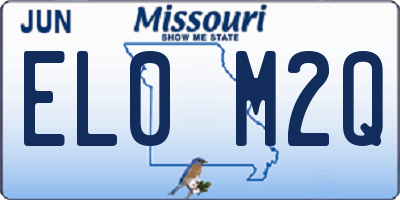MO license plate EL0M2Q